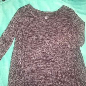 Aerie Maroon and silver long sleeve flowy shirt